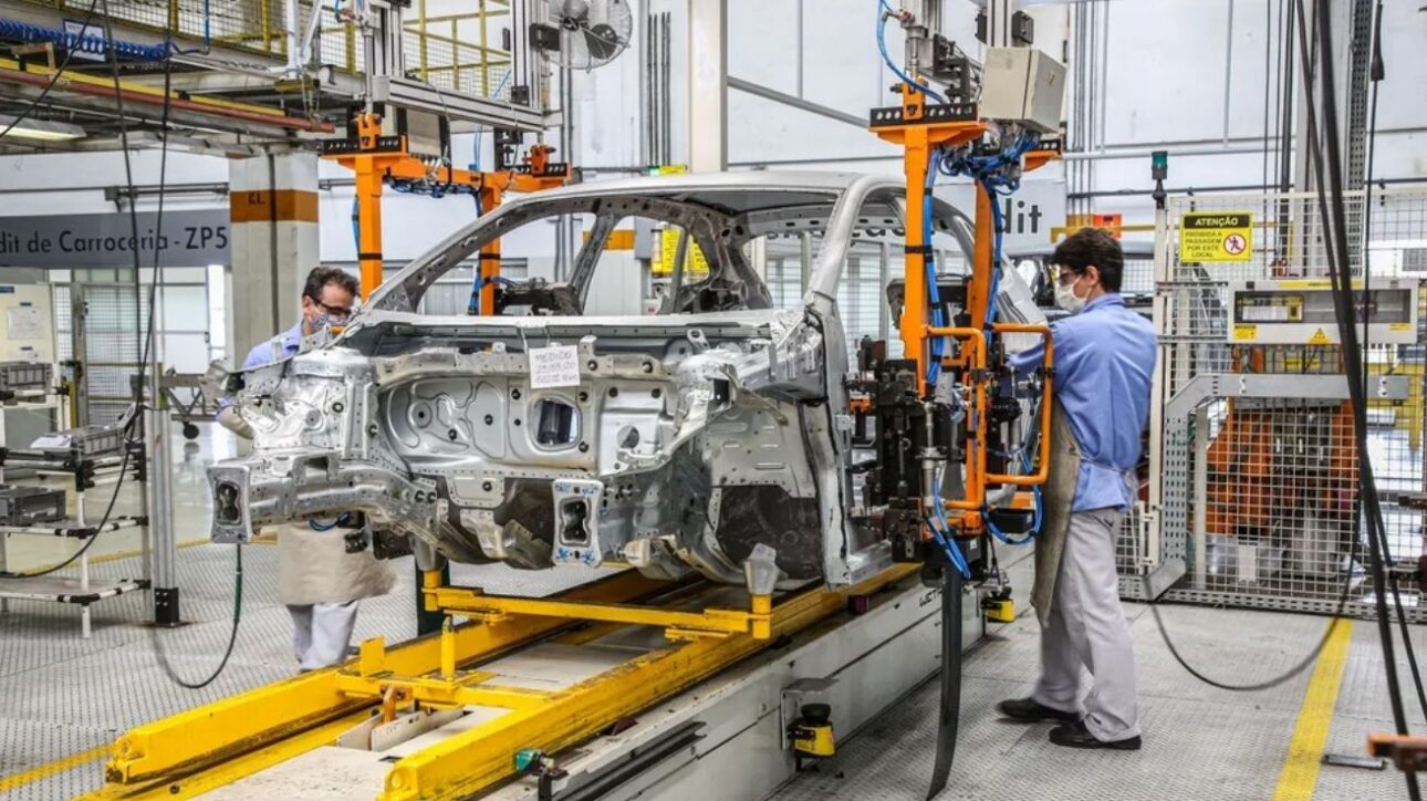 Produção de veículos na fábrica da Volkswagen em São Bernardo do Campo (SP) — Foto: Divulgação/Volkswagen