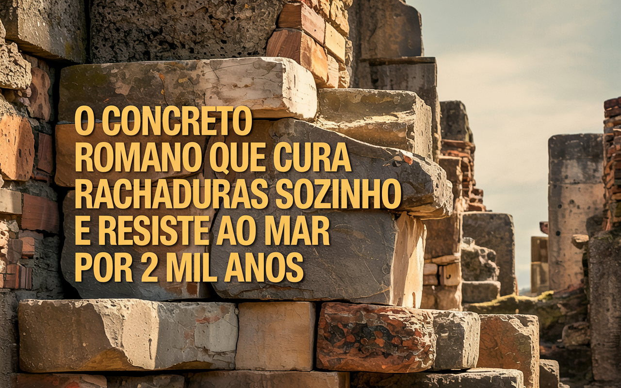 O concreto romano que cura rachaduras sozinho e resiste ao mar por 2 mil anos — e como a engenharia moderna ainda não conseguiu copiá-lo