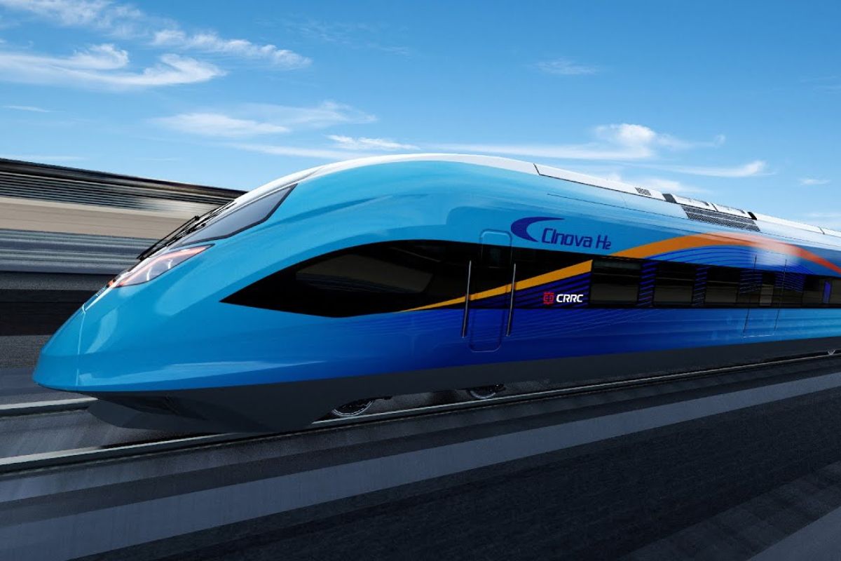 O CRRC CINOVA H2 da China, o trem de hidrogênio mais rápido do mundo, atinge 200 km/h, enquanto a Alemanha avança com sua frota pioneira
