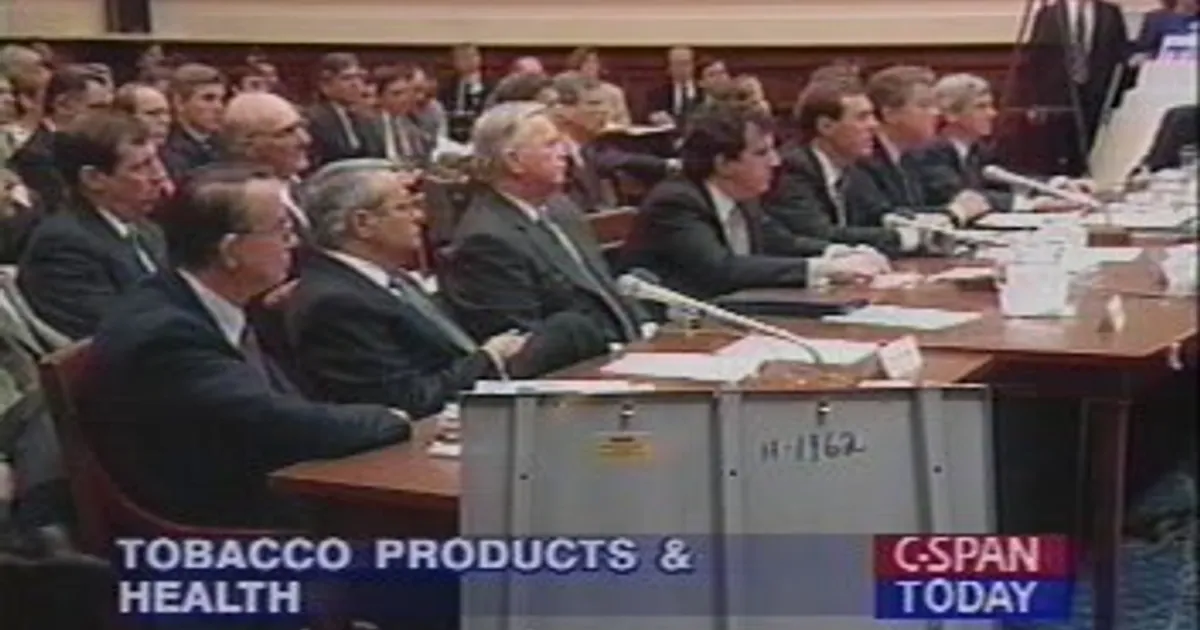 Os CEOs das empresas de tabaco declaram, sob juramento, que a nicotina não causa dependência