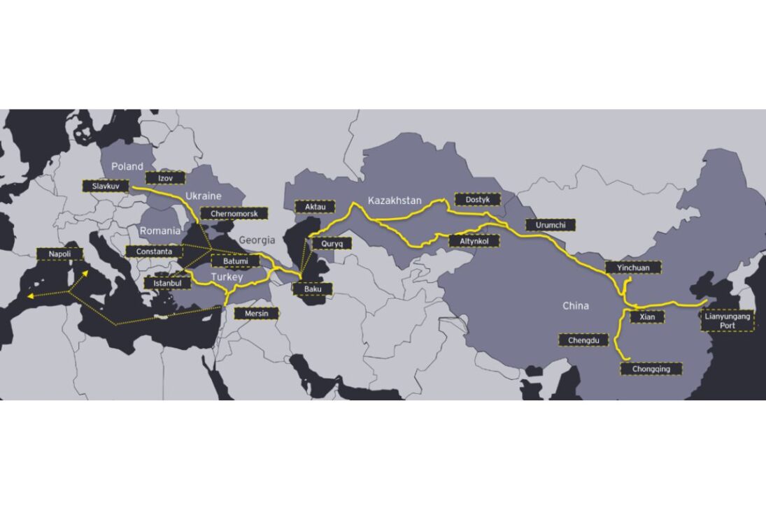 Para evitar a Rússia, criaram o Corredor do Meio, a rota que vai ligar a China à Europa com mais de 4.200 km de vias 