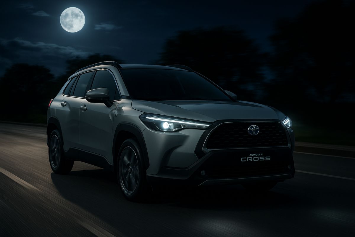 O Toyota Corolla Cross, SUV econômico, com híbrido que faz 17,8 km/l e versão 2.0 que alcança 11,7 km/l na cidade