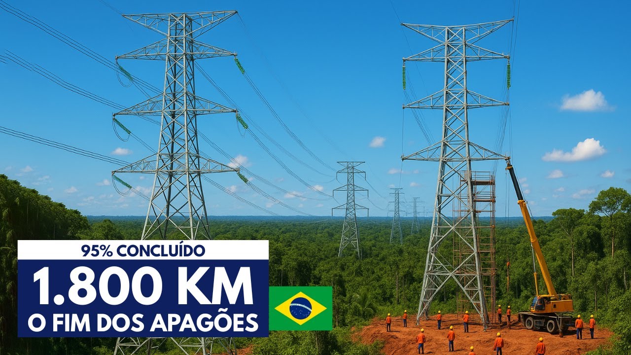 A mega obra que pode salvar a Região Norte do Brasil dos gargalos com apagões já está 95% concluída