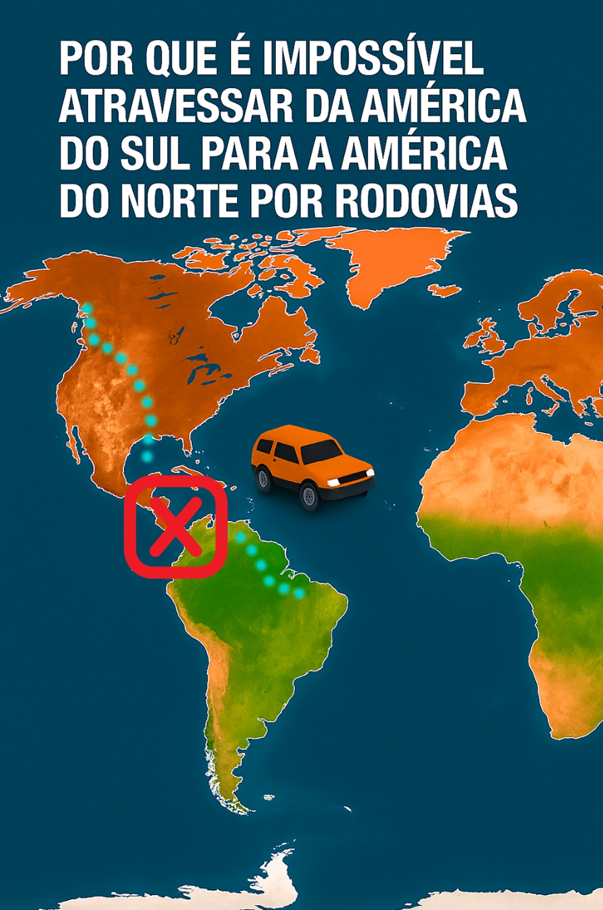 Estreito Darién, América do Sul, América do Norte, Estados Unidos, rota de imigrantes