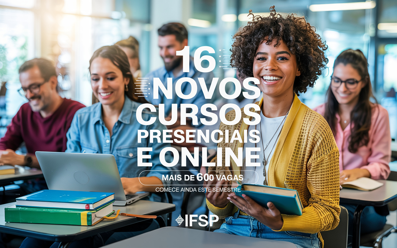 IFSP lança 16 novos cursos presenciais e online (EaD): mais de 600 vagas abertas para quem quer começar ainda este semestre