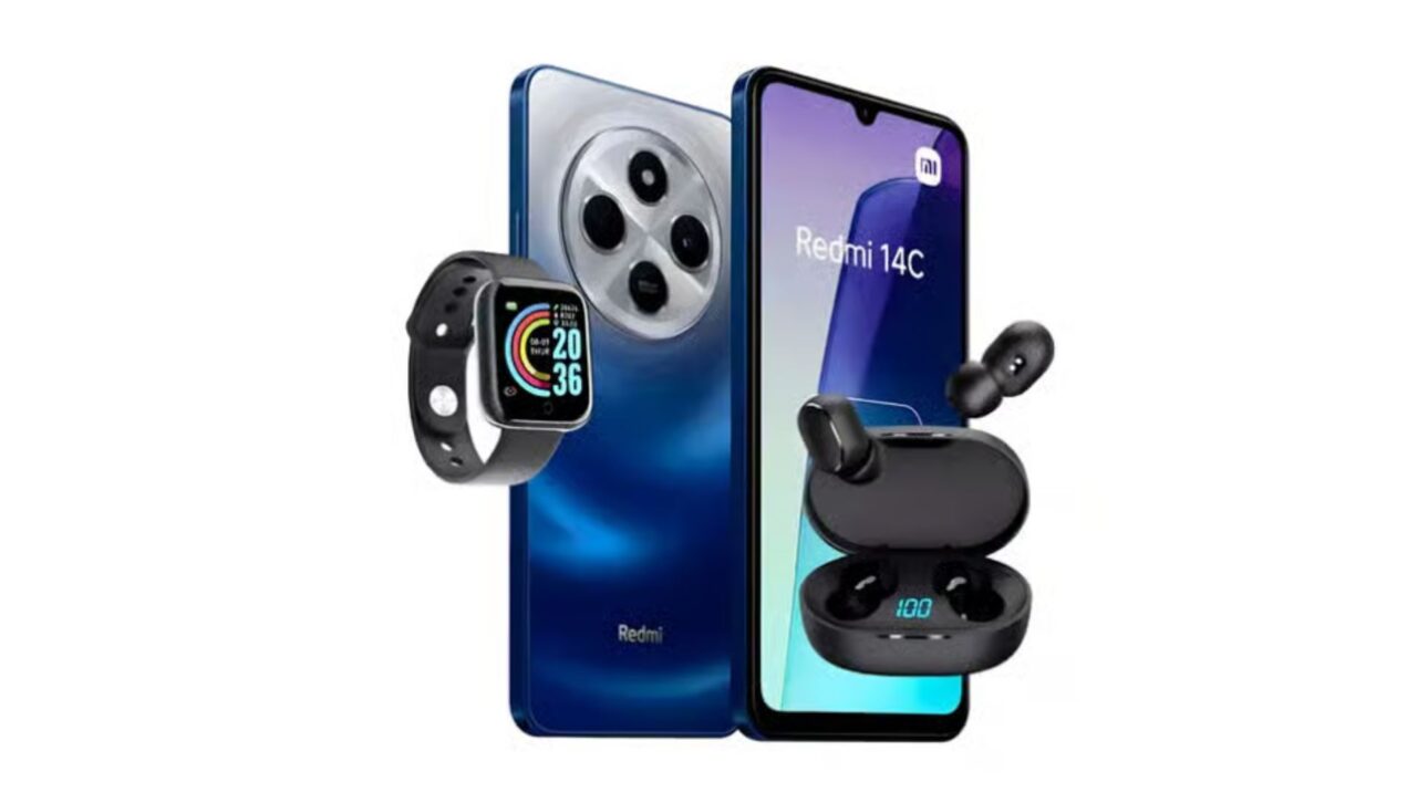 Xiaomi Redmi 14C traz design moderno e combo promocional, garantindo presença entre os melhores celulares bons e baratos. (Imagem: divulgação)