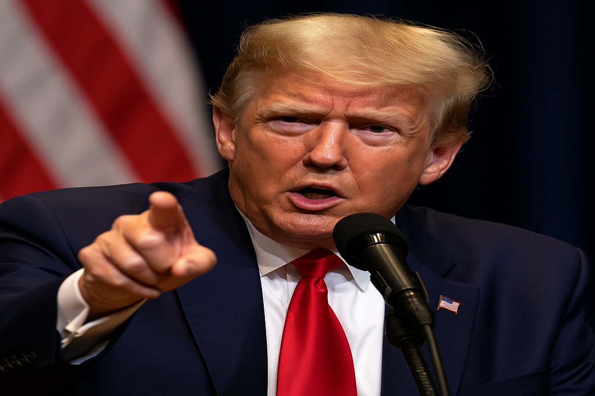 Donald Trump discursa criticando o governo brasileiro e defendendo Jair Bolsonaro ✅ Título da imagem: Trump apo