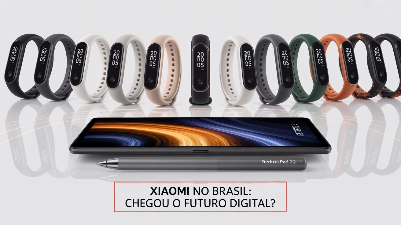 Xiaomi lança Smart Band 10 com tela AMOLED de 1.500 nits e Redmi Pad 2 com 8 GB de RAM no Brasil. Confira preços e novidades.