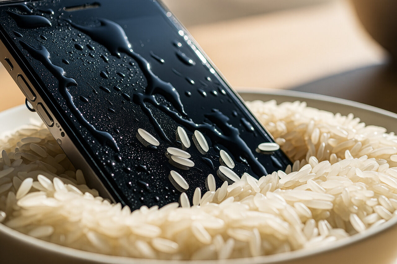 Arroz, Celular, Celular molhado, Mito