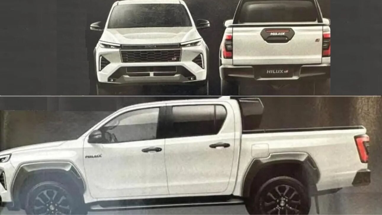 Imagens da Toyota Hilux 2026 vazam na Ásia e revelam reestilização profunda, inspiração no Land Cruiser e inédita motorização híbrida-leve. (Imagem: reprodução/@cars_secrets no Instagram)