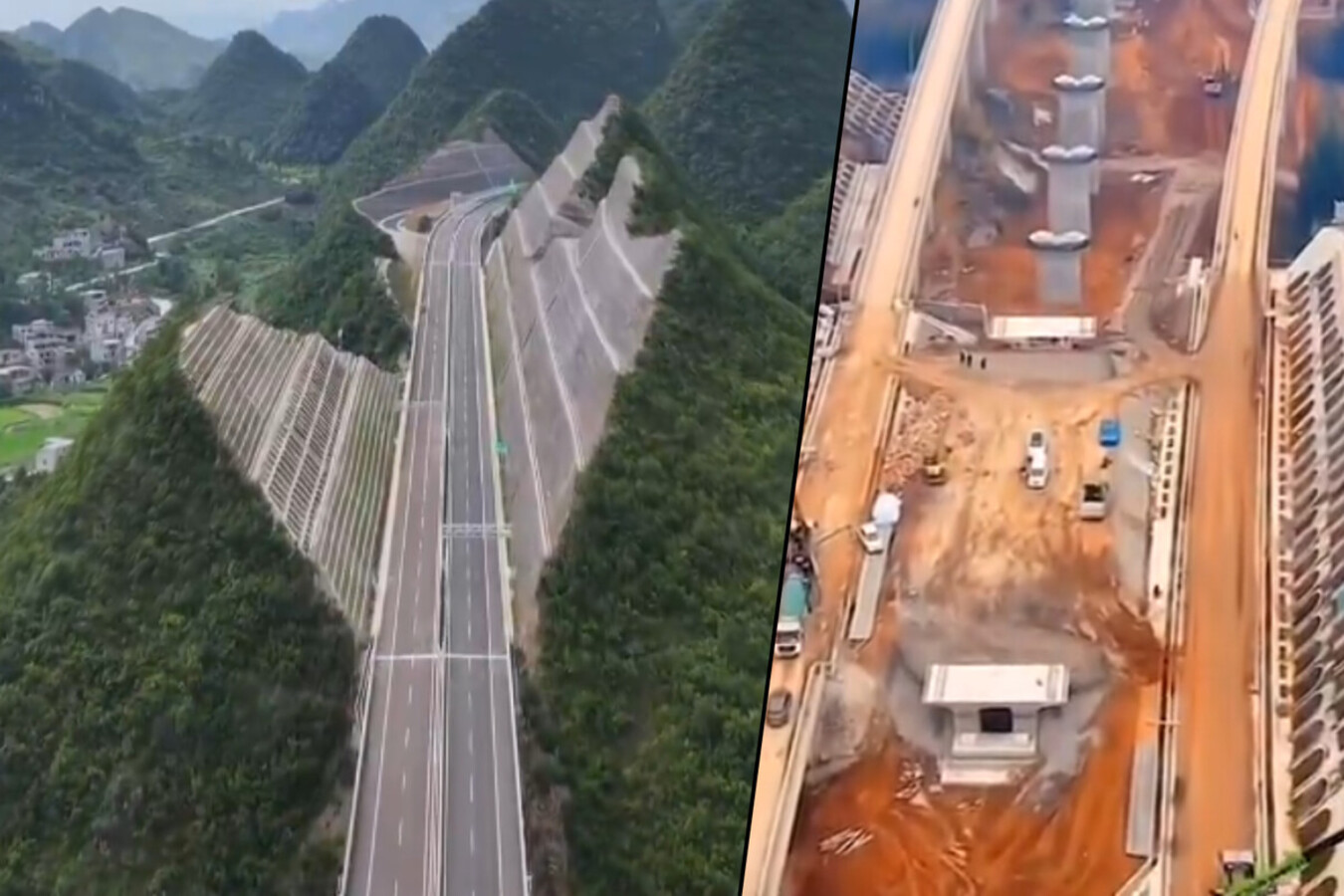 Montanhas, Túneis, China, Estradas