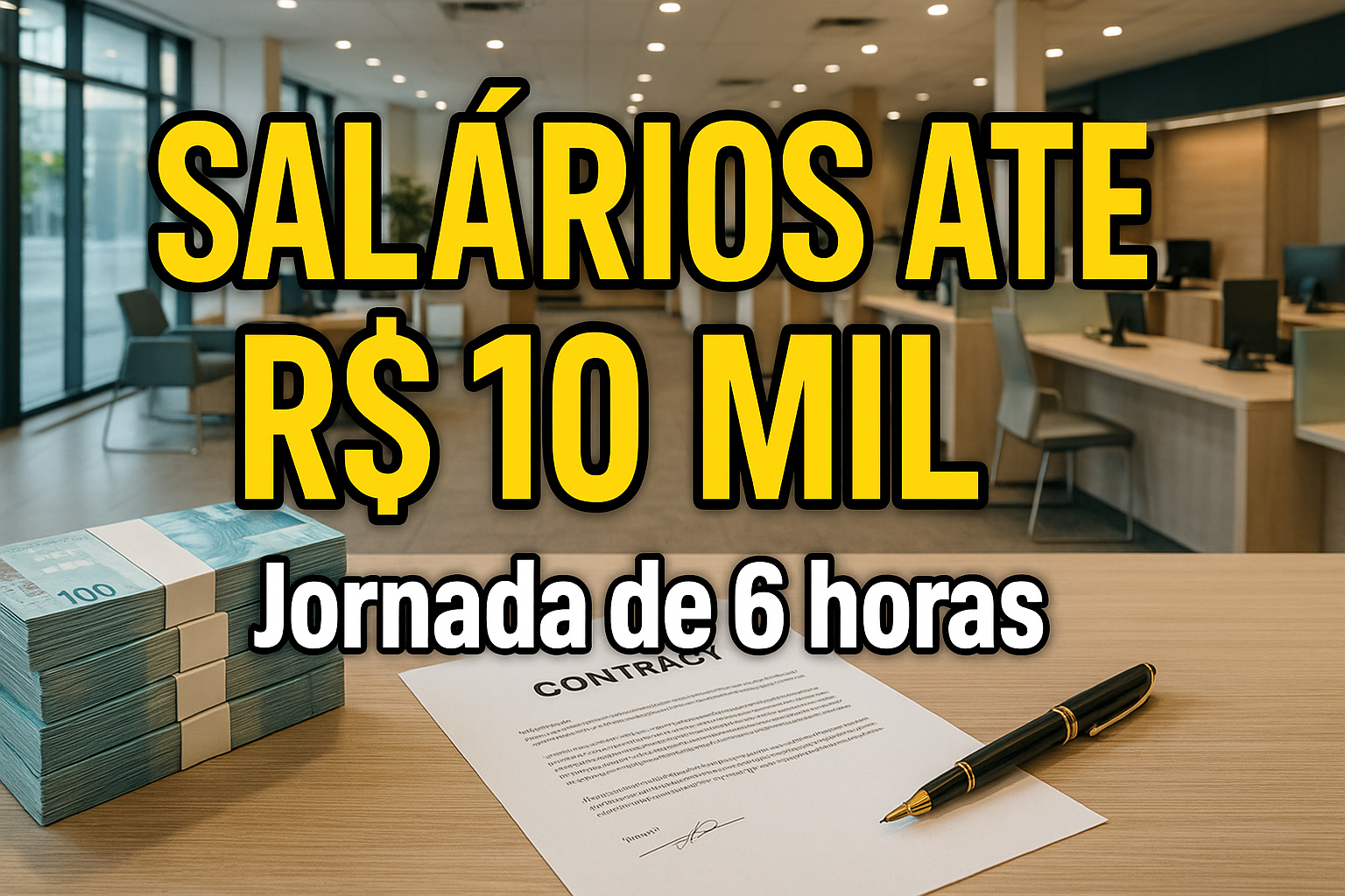 Banco abre inscrições para concurso público com salários de até R$ 10 mil e jornada de 6 horas diárias em agências do RS, SC e PR