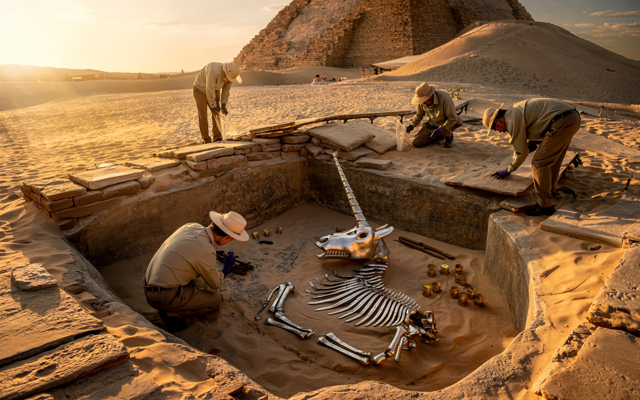 Julho trouxe achados históricos: pirâmides escondidas, túmulos secretos e até um unicórnio surpreenderam arqueólogos