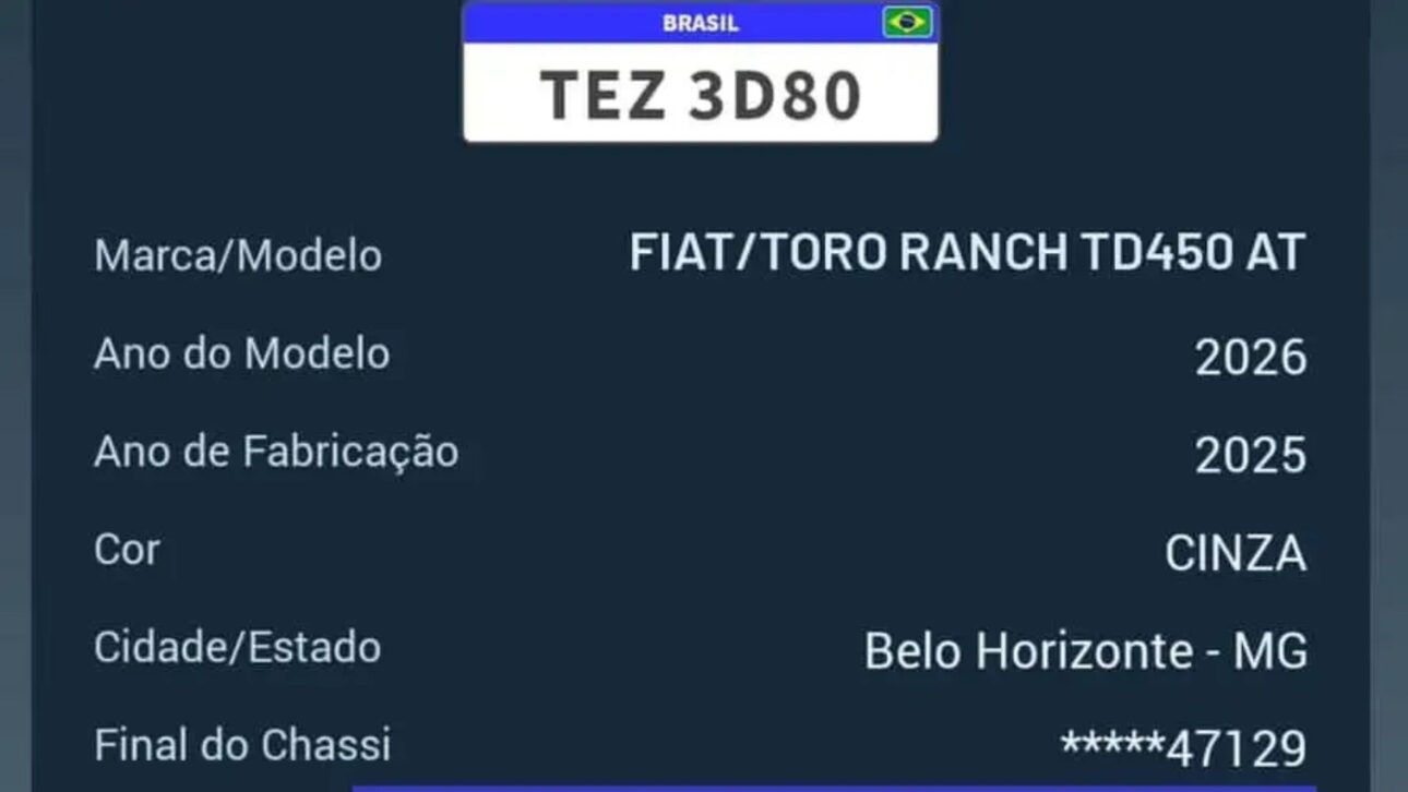 Nova Fiat Toro 2026 muda de nome para TD450, traz motor 2.2 turbodiesel, visual inspirado no Grande Panda e freio eletrônico. Confira.