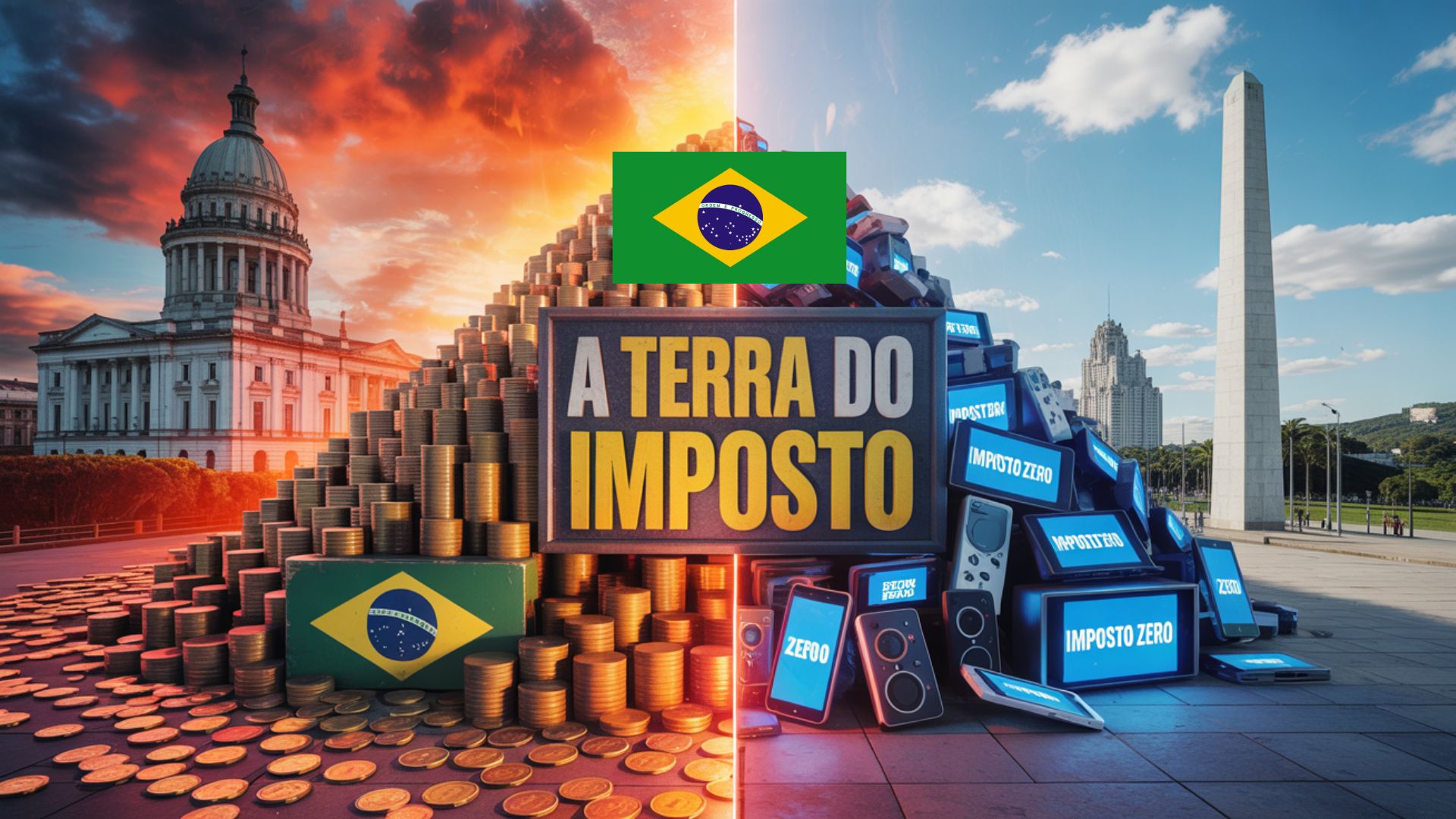 Brasil arrecada R$ 2,5 trilhões até agosto de 2025, enquanto Argentina reduz impostos de eletrônicos e segue caminho oposto.