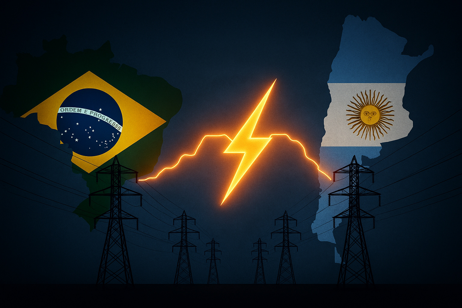 Energia elétrica, Argentina, Brasil