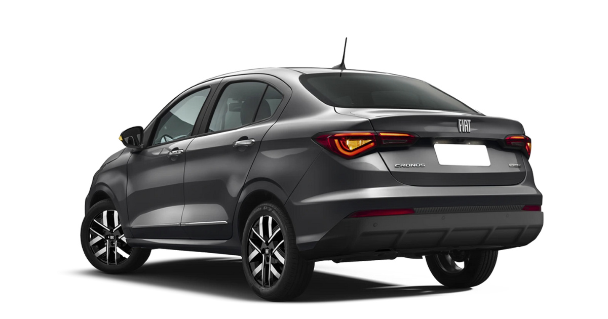 Fiat Cronos 2026 é o sedan automático PCD mais acessível de 2025, com motor 1.3 CVT, consumo eficiente e porta-malas de 525 litros. (Foto: webmotors)