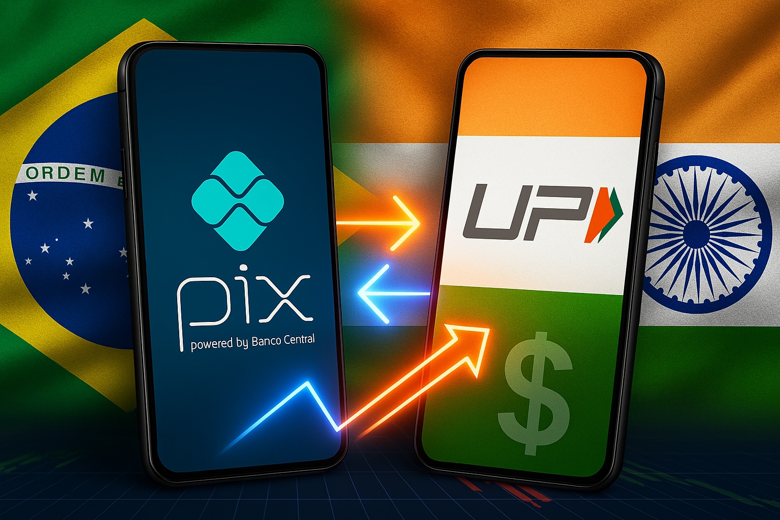 Brasil e Índia estudam integração do Pix com UPI para criar rede de pagamentos instantâneos entre países sem necessidade de conversão em dólar