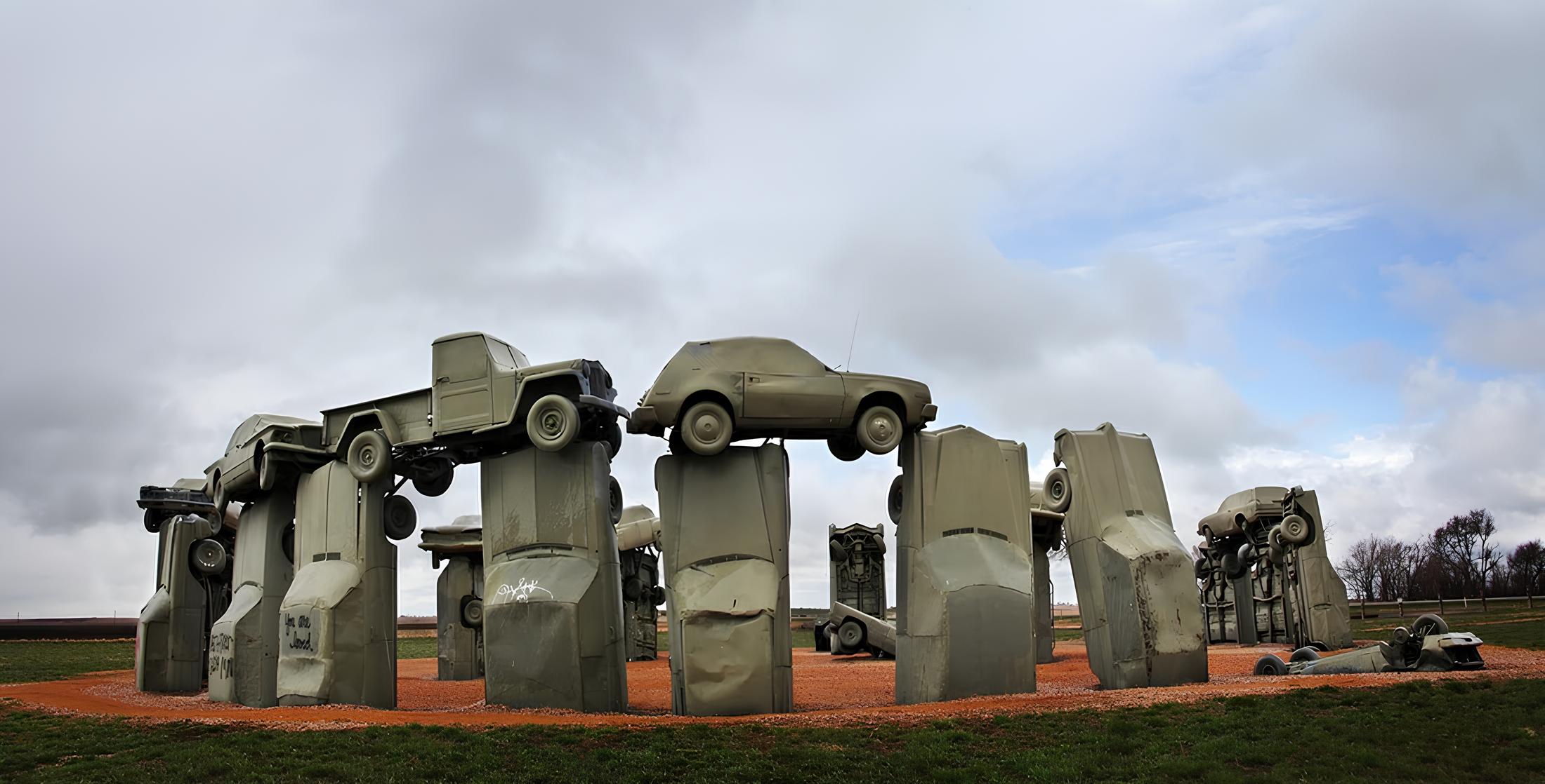 O monumento insano erguido com 38 carros velhos no meio dos EUA virou atração turística, desafia a lógica e já recebe mais de 60 mil visitantes por ano
