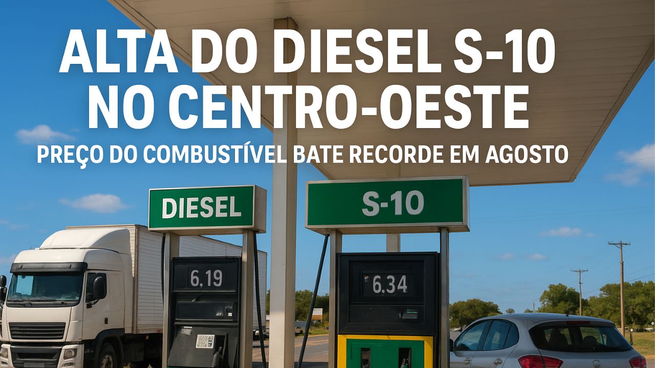 Diesel S-10 registra maior alta do país no Centro-Oeste, com preço médio de R$ 6,34 por litro em agosto. Saiba os impactos.