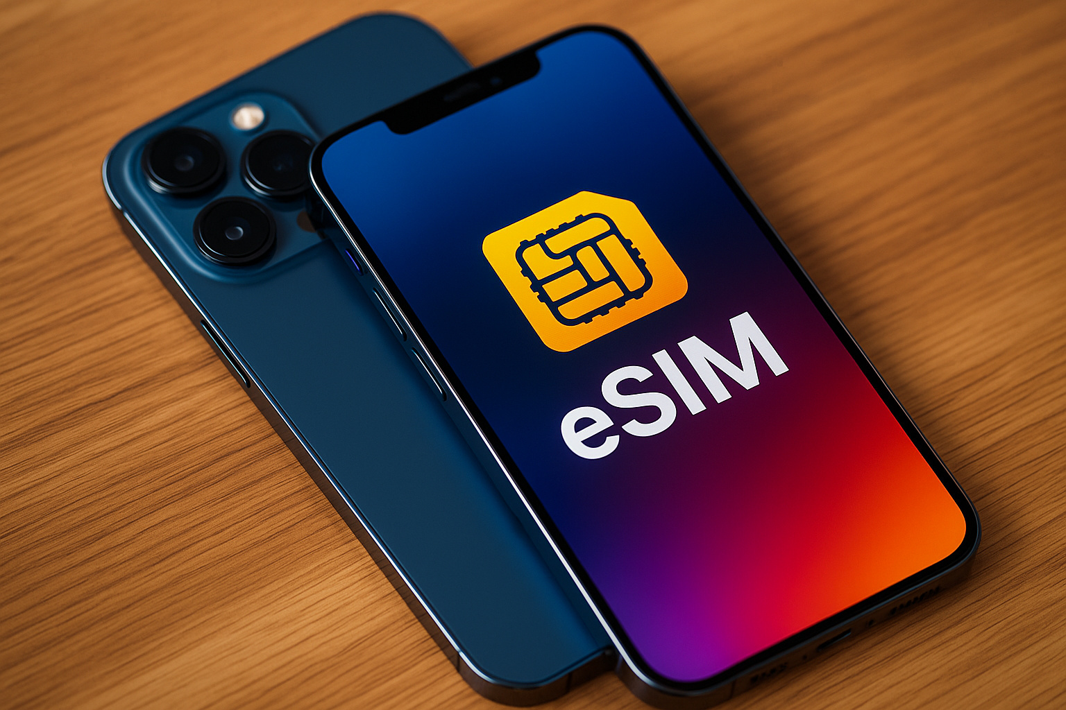 iPhone 17 em destaque com tela exibindo ícone de eSIM obrigatório, representando transição global da Apple sem slot físico em 2025