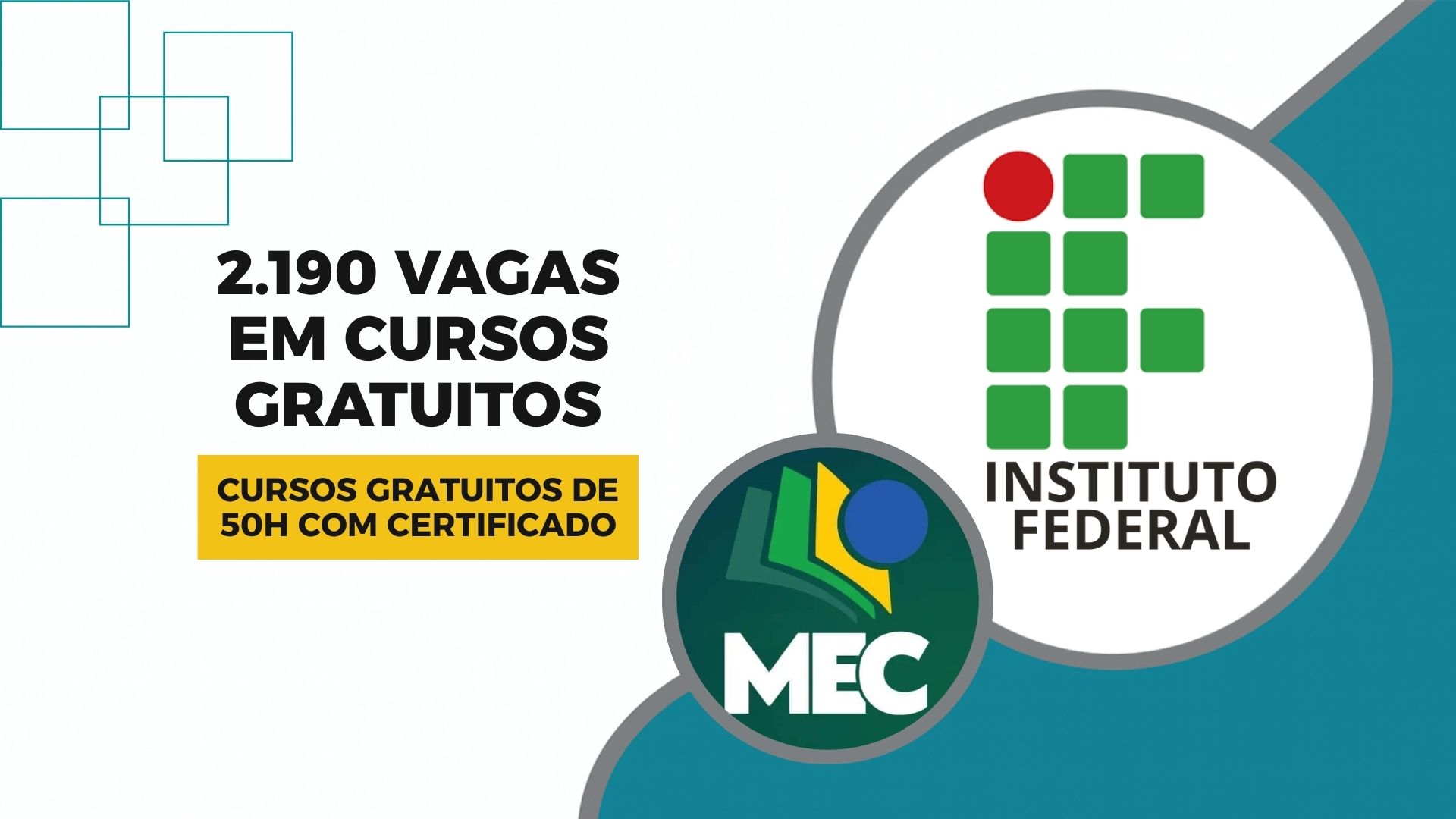 MEC e IFSULDEMINAS oferecem 2.190 vagas em cursos gratuitos de 50h com certificado, seleção simples e início em outubro.