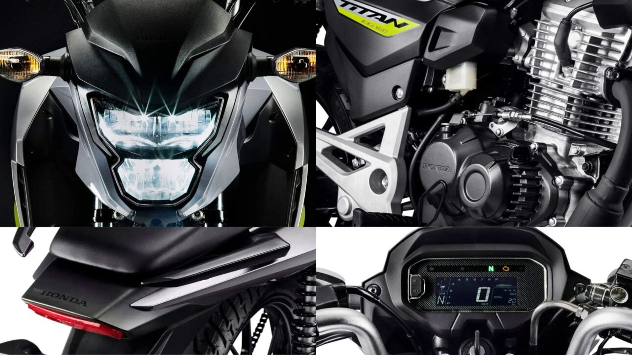 Versão Titan da CG 160 2026 recebe opção em cinza metálico e segue equipada com farol em LED e ABS dianteiro. (Imagem: divulgação)