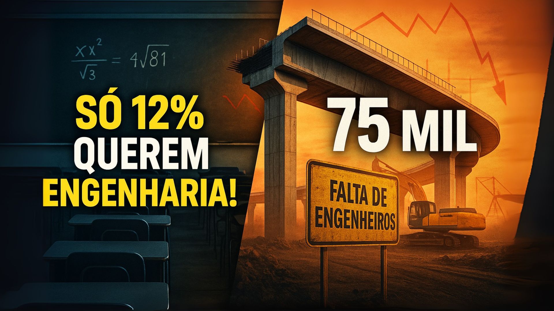 Déficit de engenheiros no Brasil já passa de 75 mil. Apenas 12% dos jovens querem Engenharia, afetados por falhas na educação e altos custos.
