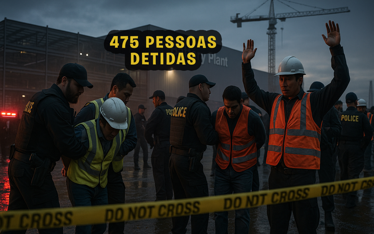 Megaoperação nos EUA detém centenas na obra da fábrica de baterias da Hyundai e LG na Geórgia