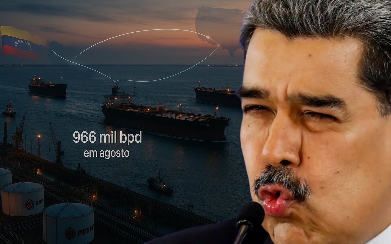 Petróleo da Venezuela reaparece em refinarias dos EUA mas Maduro 'não ganha nada' Exportações disparam 27% em agosto a 966 mil bpd enquanto a China ainda leva 85% dos barris