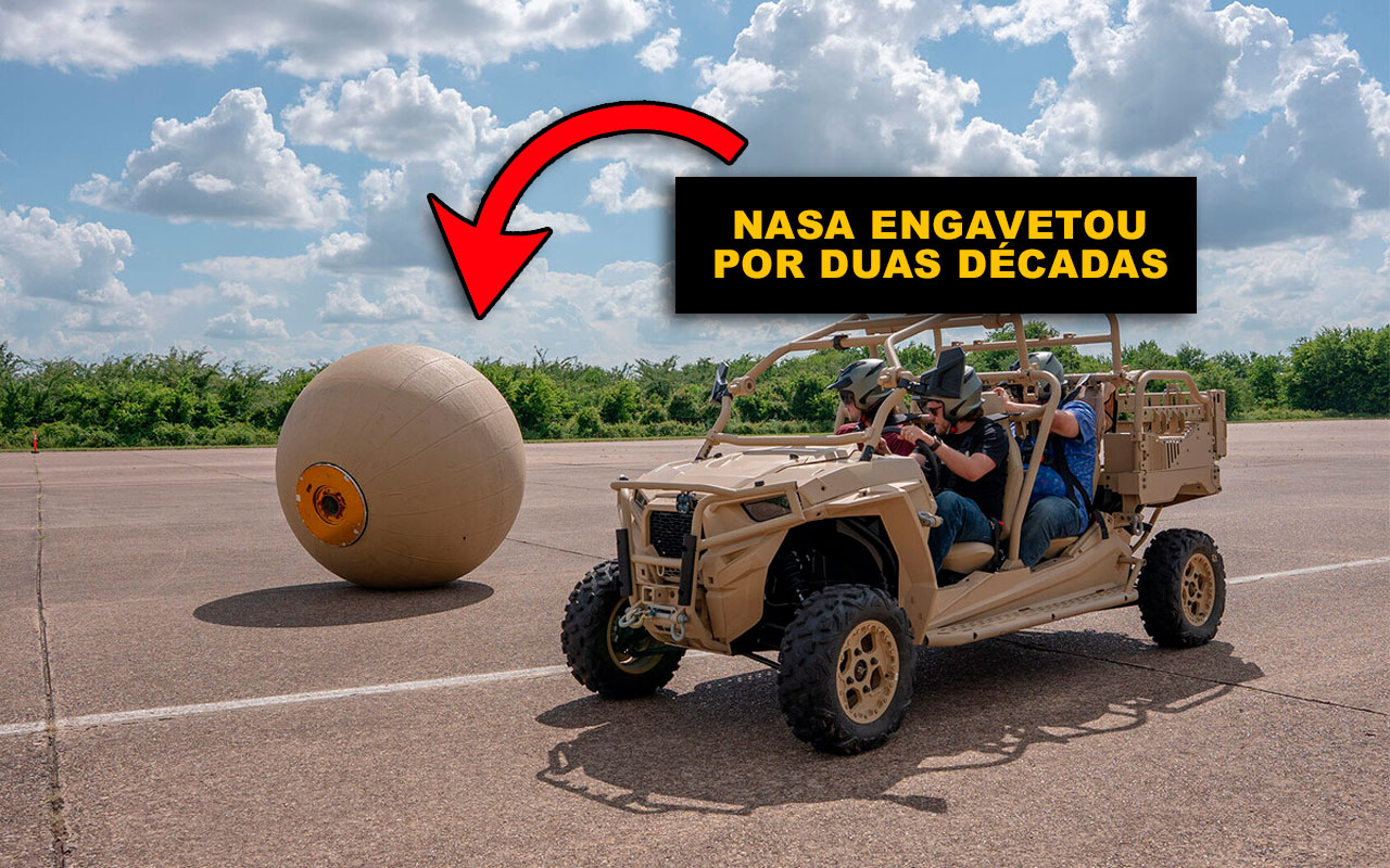 Vídeo mostra bola robô tecnológica que a NASA engavetou por duas décadas; ela infla e desinfla para ganhar tração e já bateu 32 km/h, projetada para descer crateras na Lua