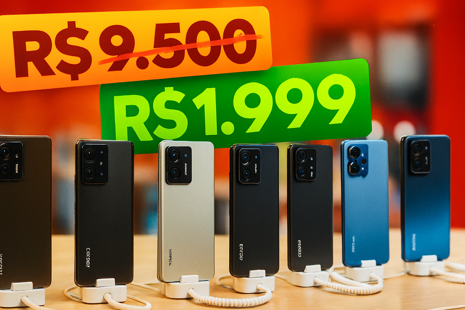 6 celulares da Xiaomi que chegaram ao Brasil custando entre R$ 2,5 mil e R$ 9,5 mil e hoje aparecem por R$ 900 a R$ 2 mil - quedas de até 80% em ofertas de varejo