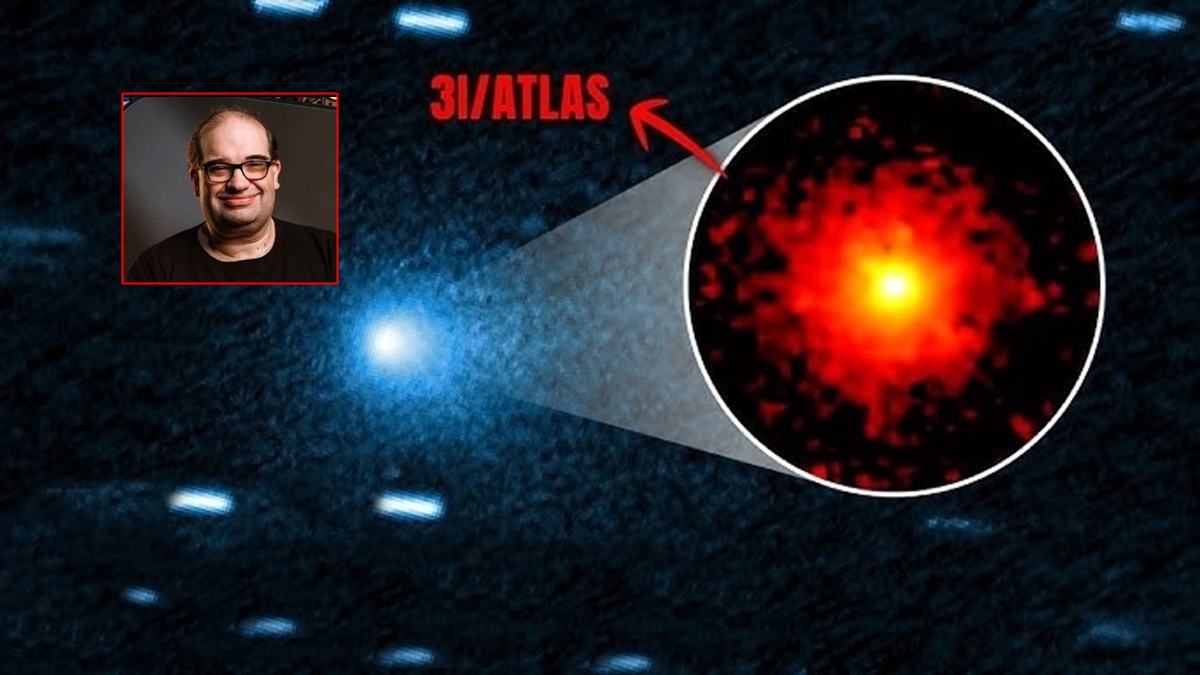 Sérgio Sacani responde ao mistério do 3I/ATLAS: objeto não é nave espacial, mas um cometa interestelar raro com cauda crescente e dados inéditos.