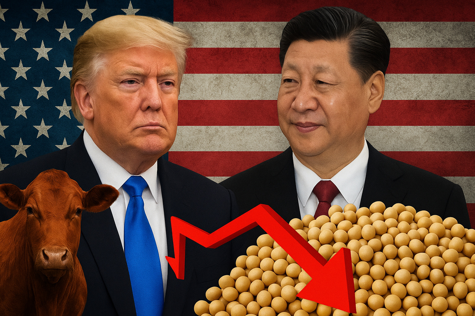 Donald Trump e Xi Jinping se aproximam enquanto EUA abrem guerra contra soja e carne do Brasil
