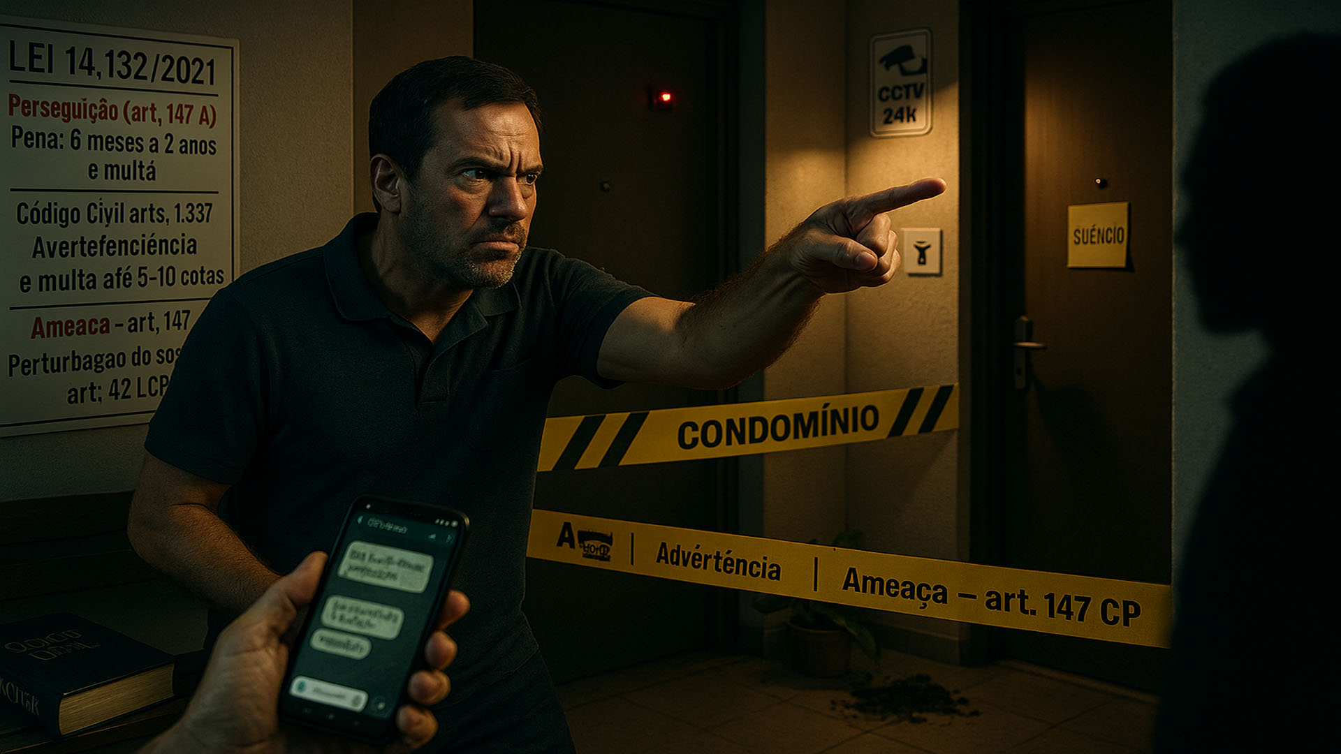 De acordo com o Código Civil e a Lei 14.132, vizinho com comportamento tóxico pode ser condenado de 6 meses a 2 anos, além de multa