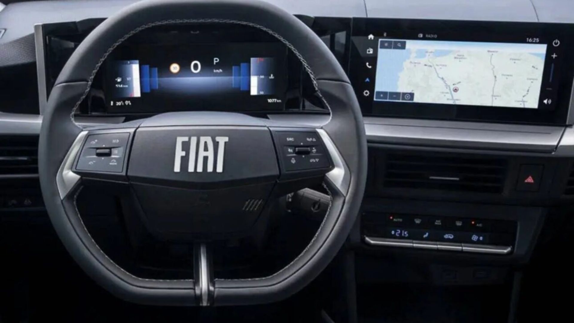 Nova Fiat Strada 2027 terá motor híbrido 1.0 turbo, novo design inspirado no Grande Panda e interior totalmente digital.