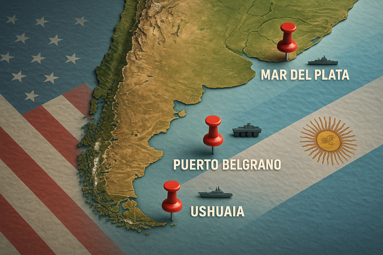 Exercício militar Tridente reúne forças da Argentina e dos Estados Unidos em Mar del Plata, Ushuaia e Puerto Belgrano.