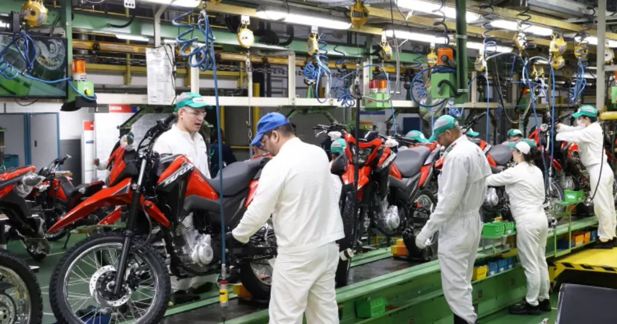 Honda investe R$ 1,6 bi para ampliar fábrica em Manaus e produzir 1,6 milhão de motos por ano, com novos modelos e alta tecnologia. (Imagem: Divulgação)