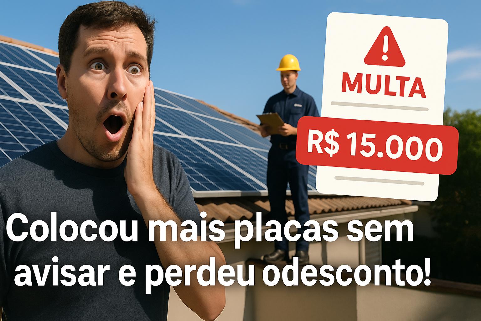 Homem leva multa de R$ 15 mil e perde desconto da energia solar depois de colocar mais placas sem avisar a empresa; começou a pagar a 'taxação do sol'