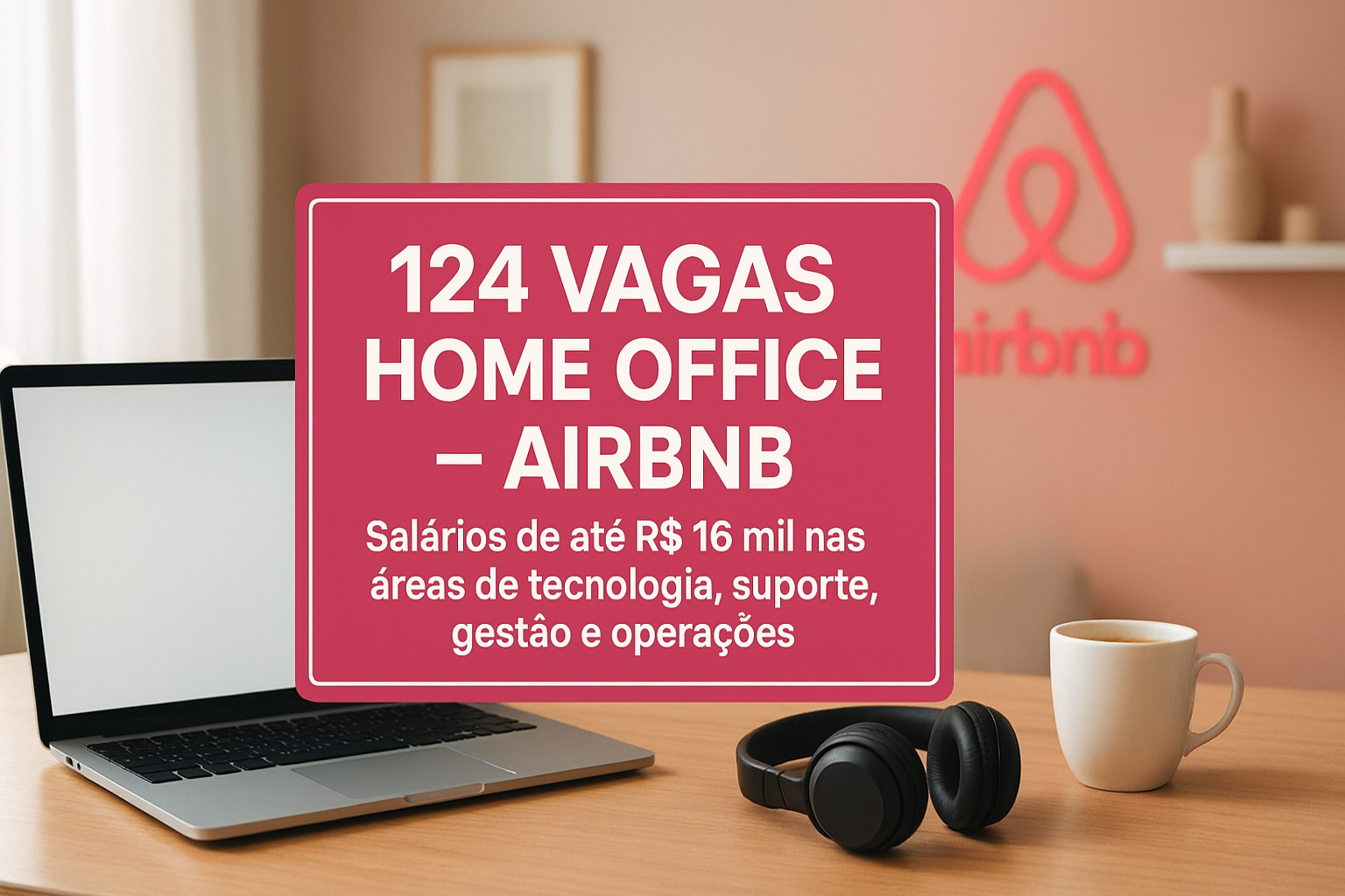 Airbnb surpreende e abre 124 vagas home office para trabalhar de casa com salários de até R$ 16 mil cargos internacionais em tecnologia, operações e atendimento global — inscrições abertas!
