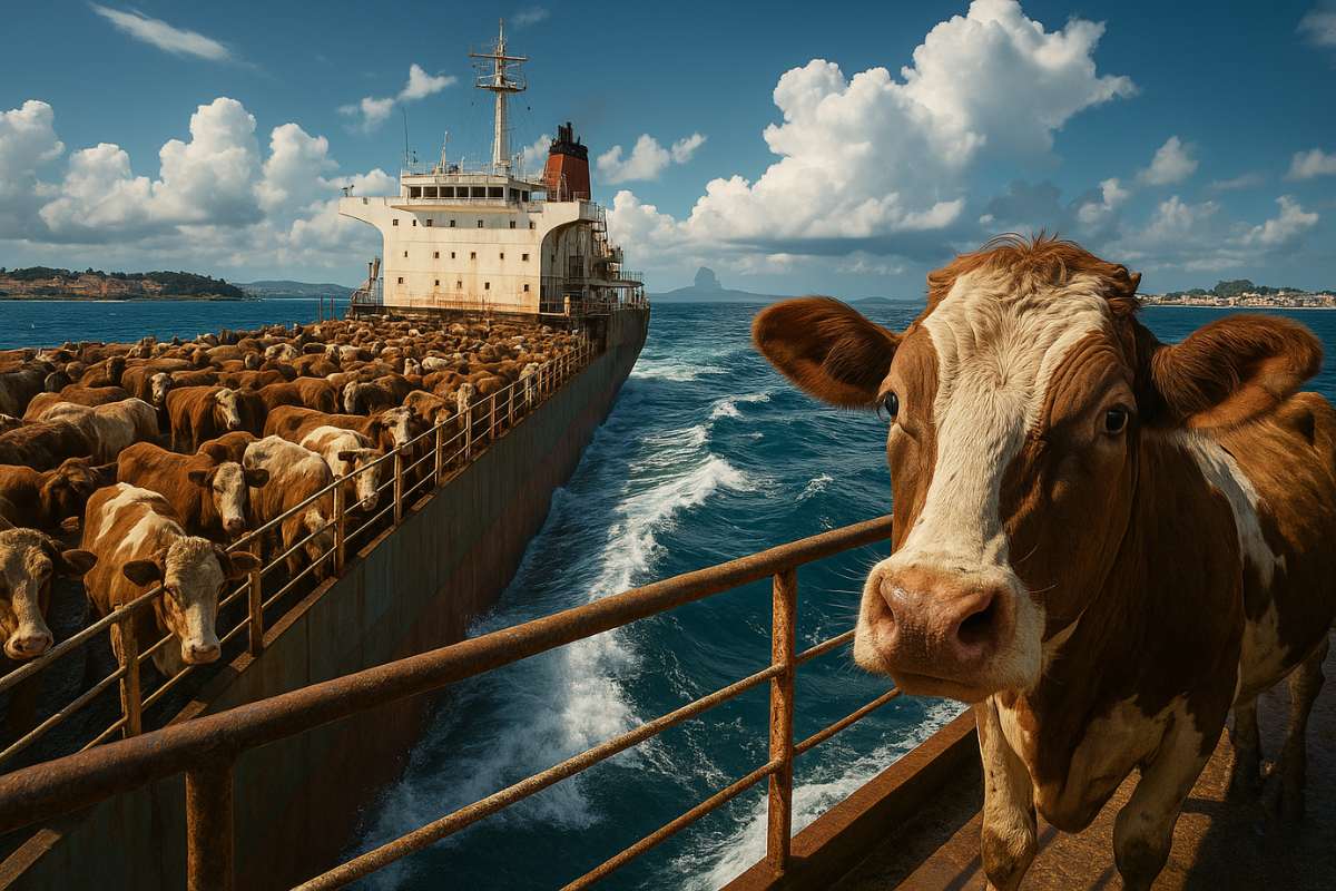 Navio com quase 3 mil vacas presas sem comida vaga pelo Mediterrâneo, expõe falhas na exportação de animais vivos e pressiona Europa a reagir.