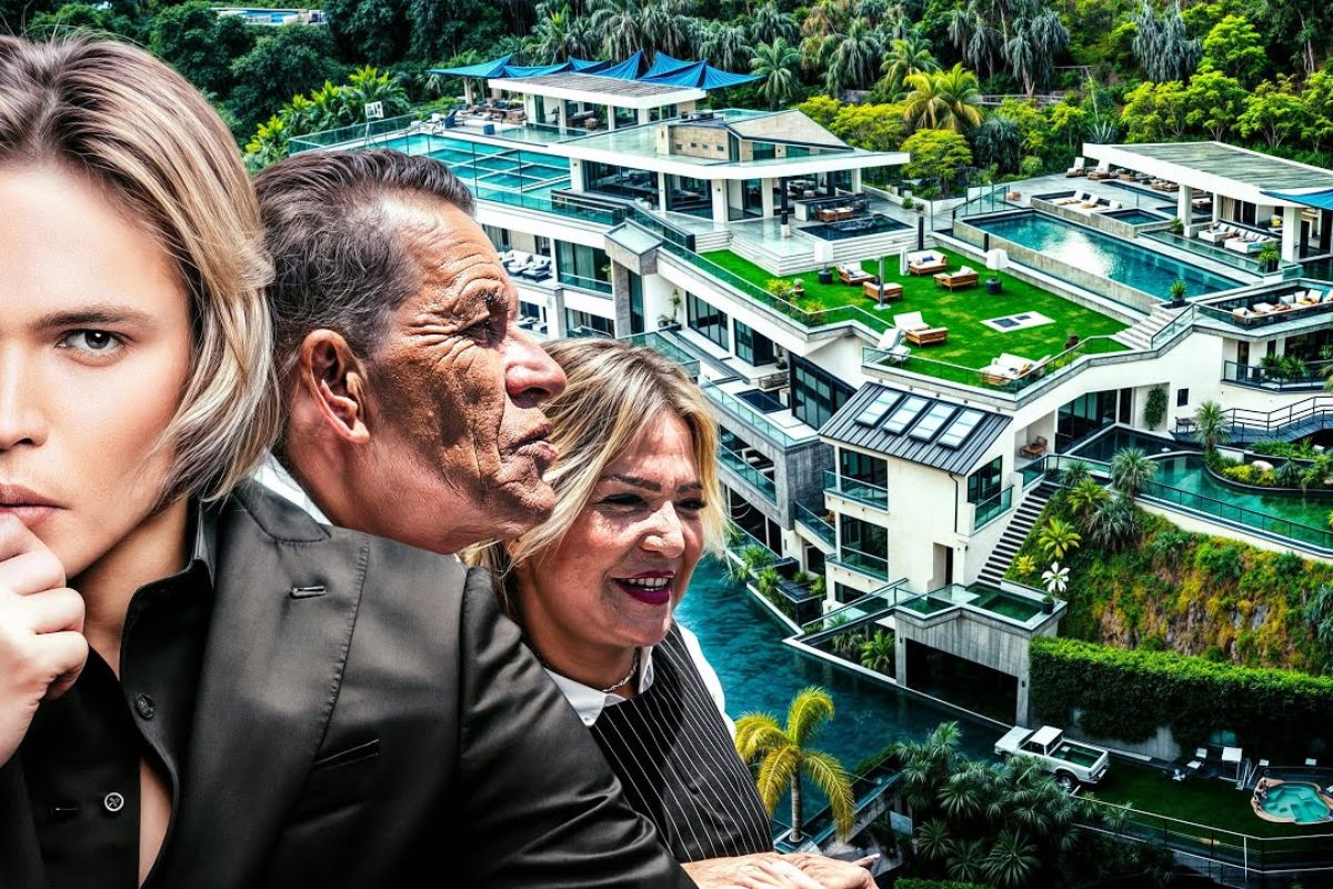 Tour pela mansão de R$ 350 milhões em Los Angeles de Thiago Finch, com cinema, rooftop e piscina usados como palco para mostrar como o marketing digital financia esse estilo de vida