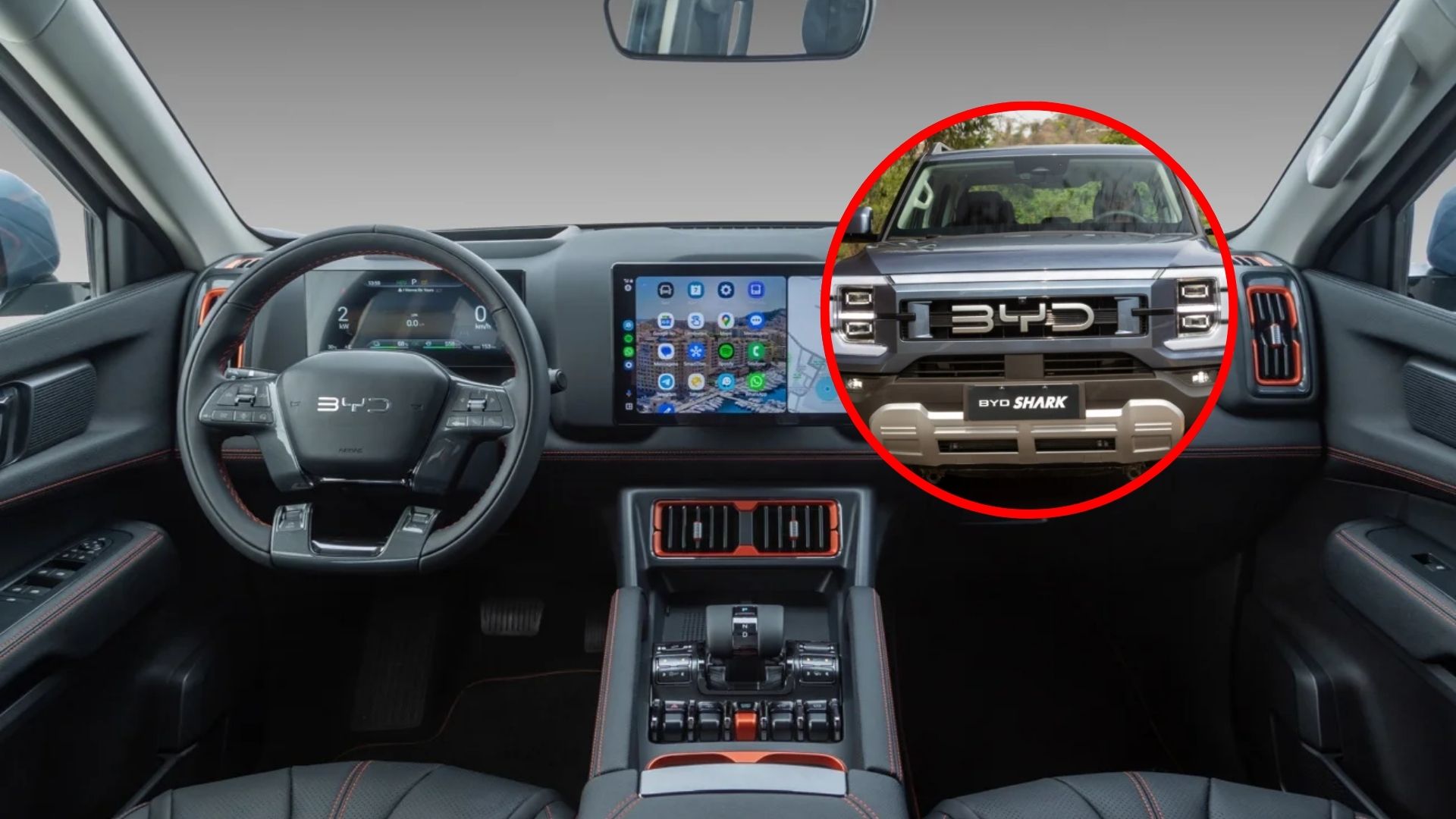 BYD Shark, picape híbrida de 437 cv e tração 4x4, ganha até R$ 70 mil de desconto e autonomia elétrica de 57 km.