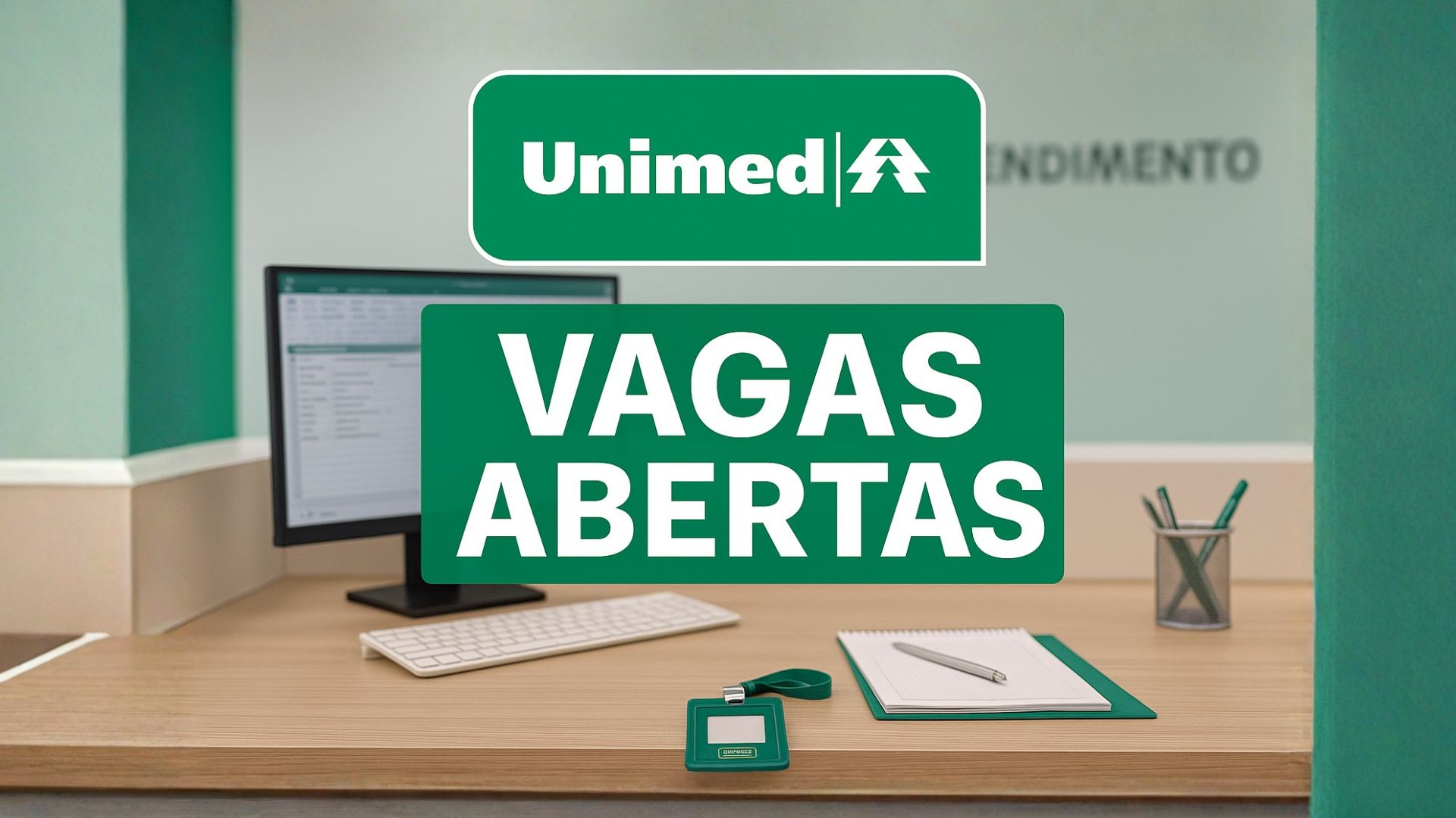 Vaga de recepcionista na Unimed Guarulhos com jornada das 12h às 18h, CLT e benefícios como plano de saúde, odontológico e Gympass.