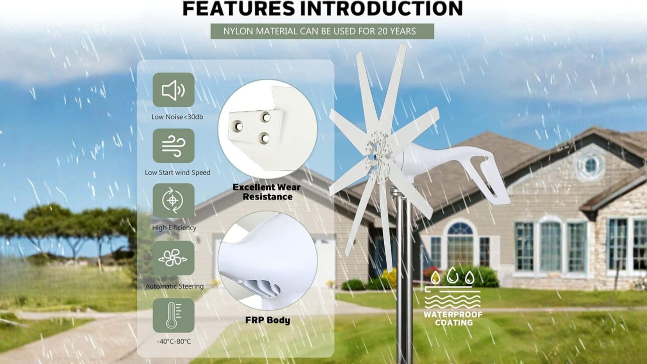 Turbina eólica de 12.000W por menos de R$ 3 mil promete reduzir gastos e ampliar a geração residencial de energia limpa, segundo a fabricante.