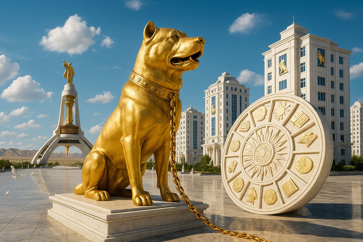 Conheça o inacreditável Turcomenistão: cães proibidos e depois obrigatórios, presidente que mudou os meses e uma capital coberta de mármore no deserto.