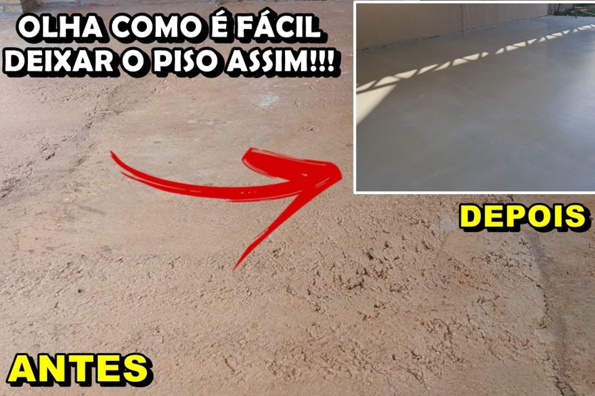 Porcelanato sem assentar placa: pedreiro usa cimento autonivelante, resina e gasta cerca de R$ 1.437 para deixar piso rústico liso e brilhante em 53 m².