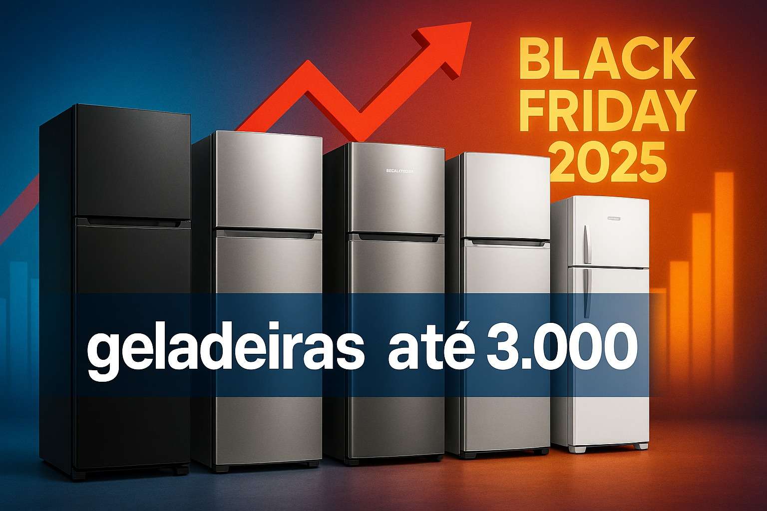 Guia com as melhores geladeiras até 3.000 reais na Black Friday 2025, avaliando espaço, eficiência energética e custo-benefício