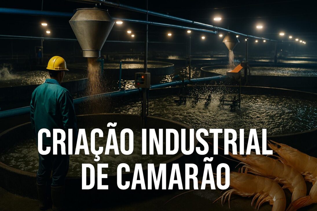 Com viveiros aerados 24 horas por dia e alimentação reforçada para acelerar o ciclo de engorda, a criação industrial de camarão mostra uma rotina que funciona como linha de montagem da proteína