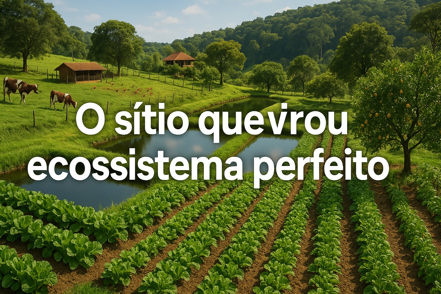 O sítio que parece um “reino encantado” rural: a propriedade com vacas, galinhas, tanques de peixes, horta abundante e pomar vivo que se tornou exemplo silencioso